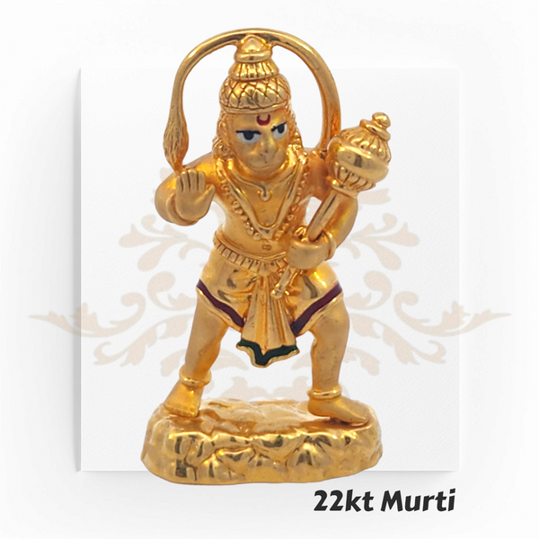 22kt Gold Lord Hanuman Murti – Divine Bajrangbali Idol