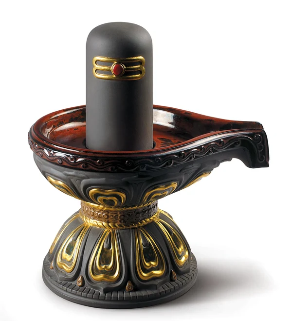 Lingam Figurine. Golden Luster