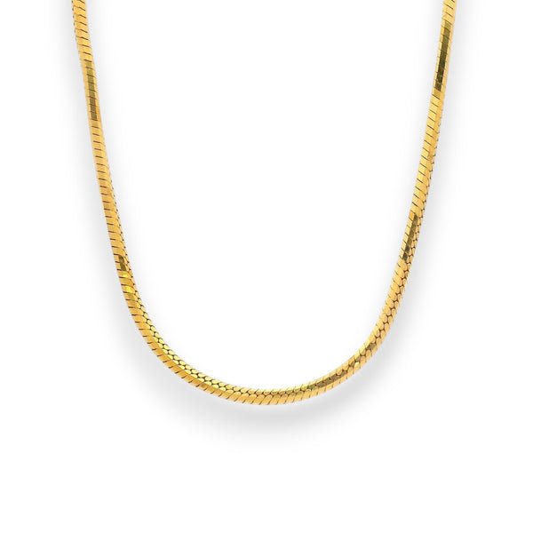 22Kt Gold Baby Chain – Sleek Flat Herringbone Design