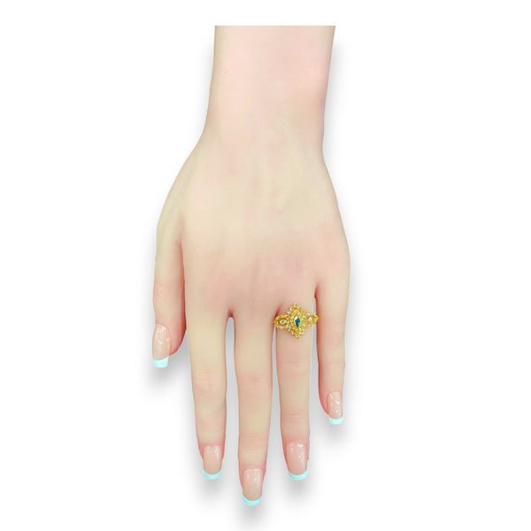 22kt Gold & Raw Uncut Diamond Ladies Ring with Sapphire Accent – RJDR3231