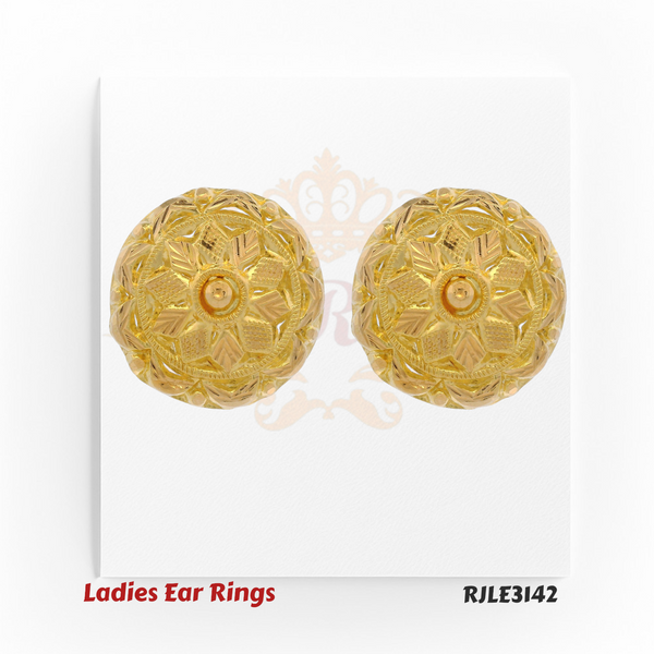 Golden Dome Floral Studs – RJLE3142