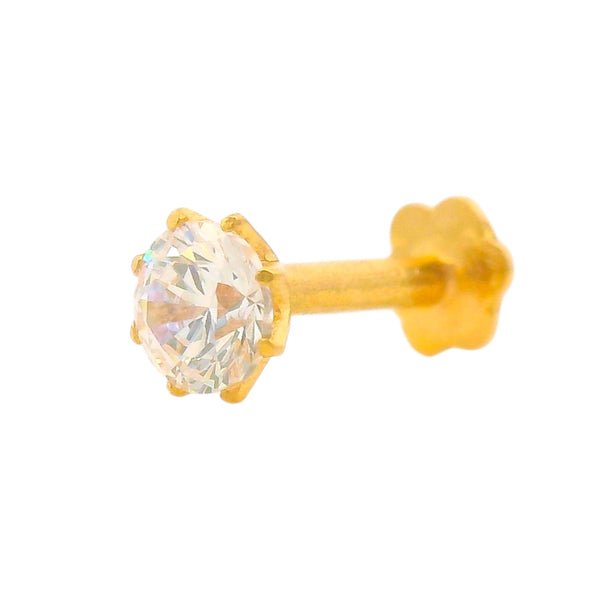 Round Solitaire Diamond Nosepin in 22kt Gold – 0.27 gm