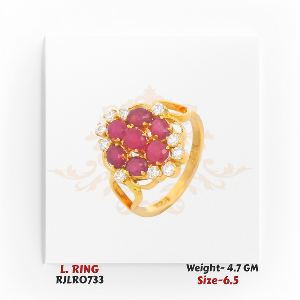 Ruby Floral Cluster Ladies Ring – RJLR0733