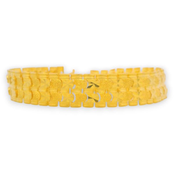 Radiant Textured Link Gold Men’s Bracelet – RJMB0093
