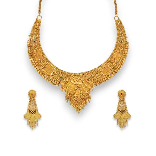 22kt Gold Bridal Necklace Set – Heritage Revival Collection – 53.85 gm (RJOMS3025)