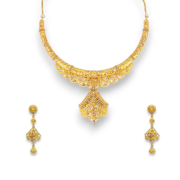 22K Gold Bridal Necklace Set – Heritage Revival Collection – 66.8 gm (RJOSS3011)
