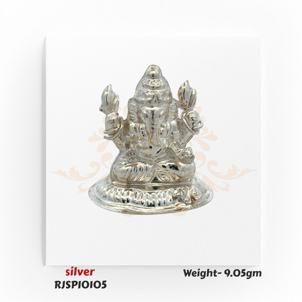 Pure Silver Lord Ganesha Idol – 9.05 gm (RJSPI0105)