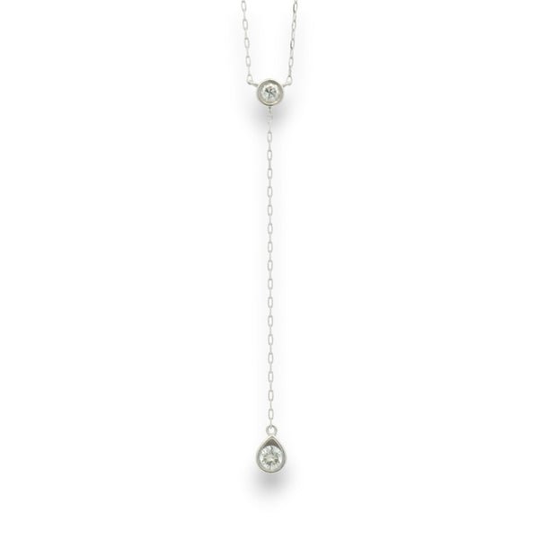 PT900 Platinum Diamond Y-Drop Chain – 0.280 ct Natural Diamond, 0.696 gm (RJDC3053)