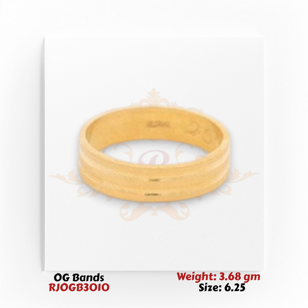 OG Gold Band – Dual Groove Matte Finish – 3.68 gm, Size 6.25 (RJOGB3010)